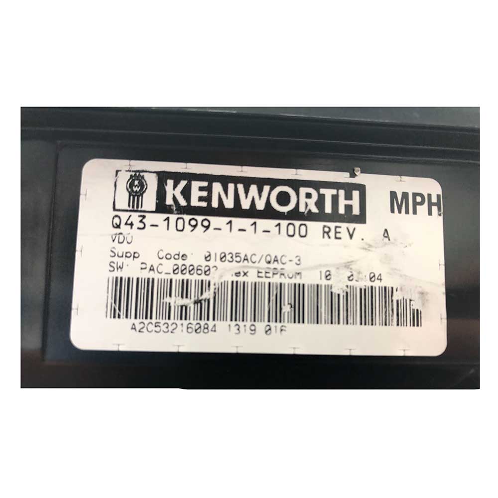 2008 KENWORTH T800 USED INSTRUMENT CLUSTER PART# Q43113311100