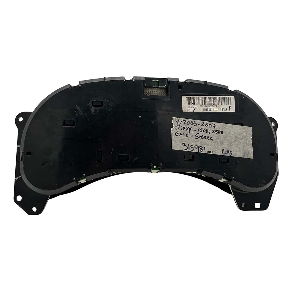 2005-2007 GMC SIERRA USED INSTRUMENT CLUSTER PART# 15105687