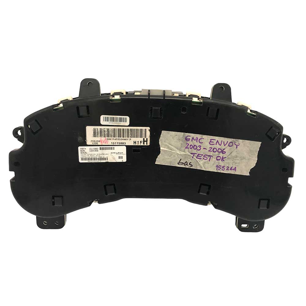 2003-2006 GMC ENVOY USED INSTRUMENT CLUSTER PART# 15115886