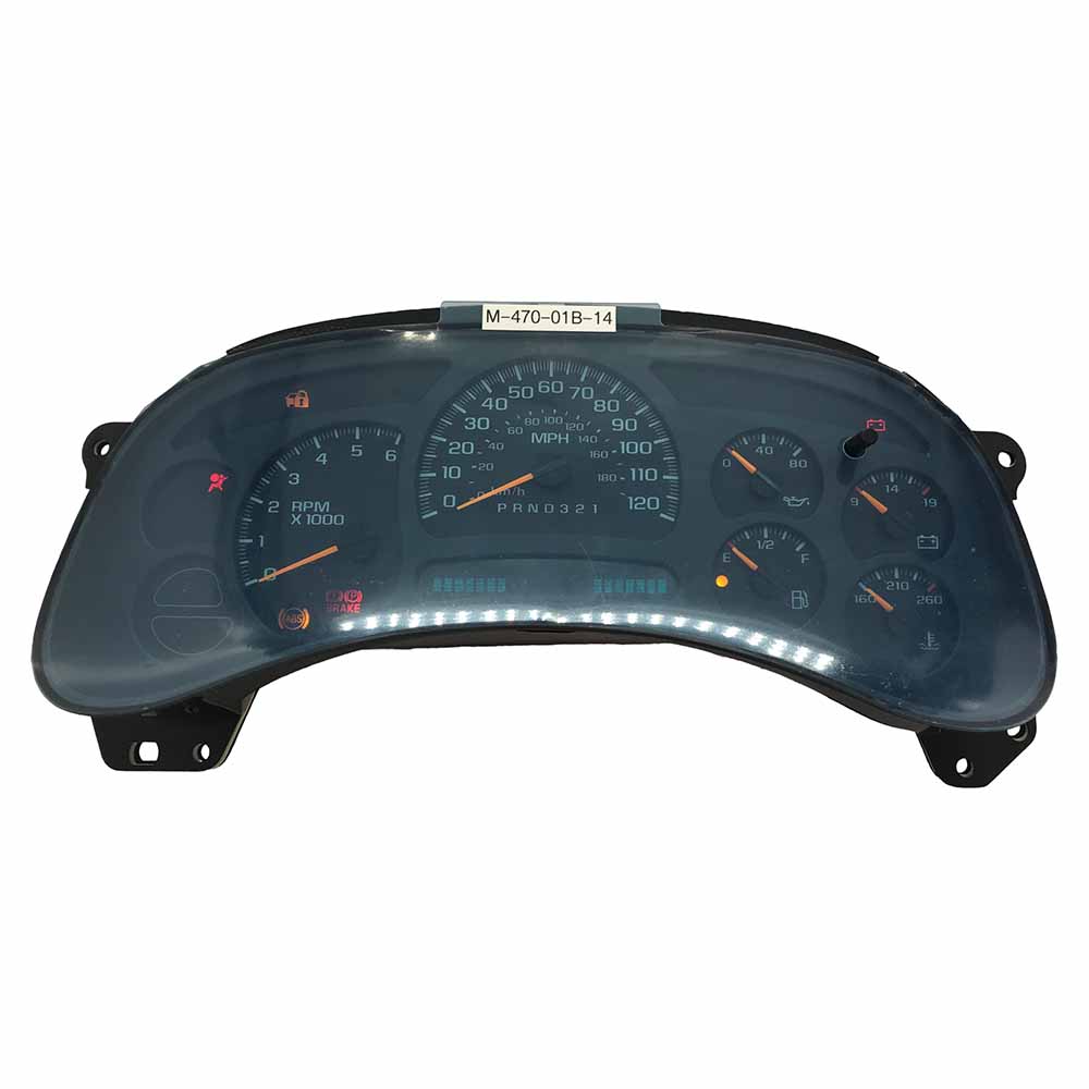 2003-2007 CHEVY SILVERADO USED INSTRUMENT CLUSTER PART #15105687 6J B27 227 front2003 2007 CHEVY SILVERADO Instrument Cluster