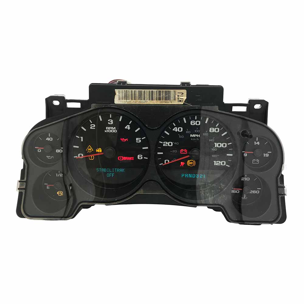 2007-2014 CHEVY SILVERADO USED INSTRUMENT CLUSTER PART #28081460 6J B28 238 front2007 2014 CHEVY SILVERADO Instrument Cluster