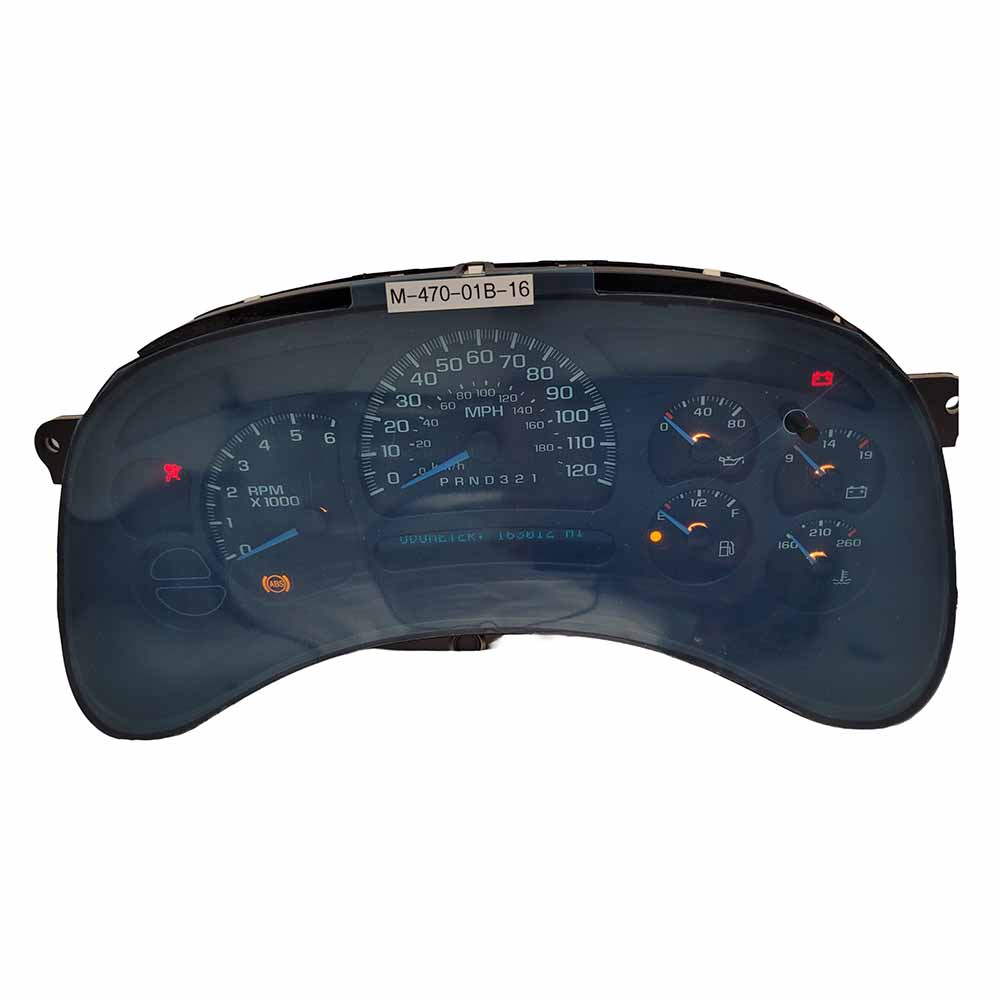 2003-2007 CHEVY SILVERADO USED INSTRUMENT CLUSTER PART #15287370 6J B28 240 front2003 2007 CHEVY SILVERADO Instrument Cluster