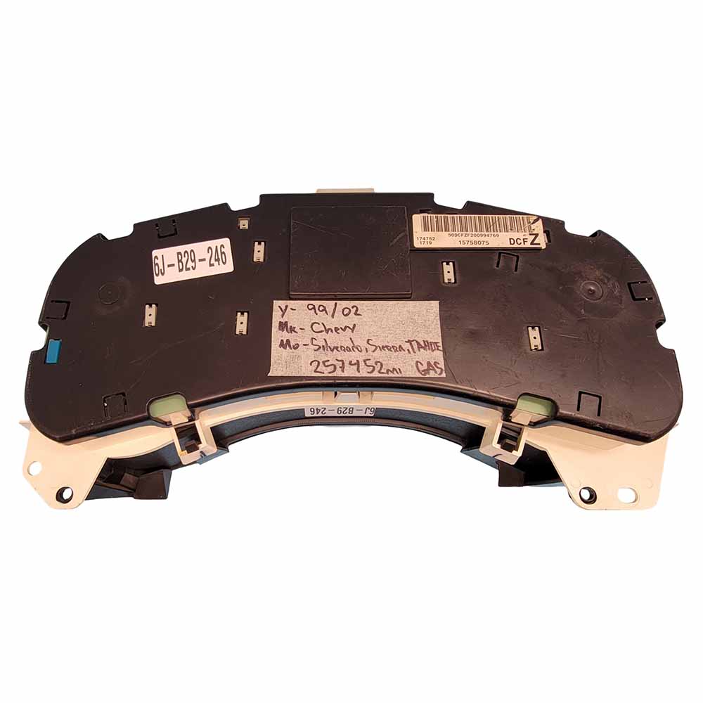 1999-2002 CHEVY SILVERADO USED INSTRUMENT CLUSTER PART #15758075