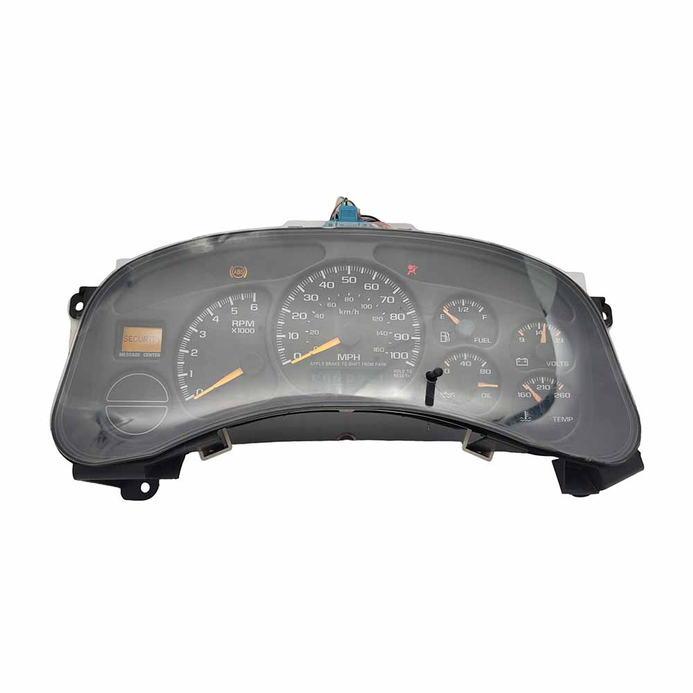1999-2002 CHEVY SILVERADO USED INSTRUMENT CLUSTER PART #15055362 6J B29 251 front2002 2005 CHEVY SILVERADO Instrument Cluster