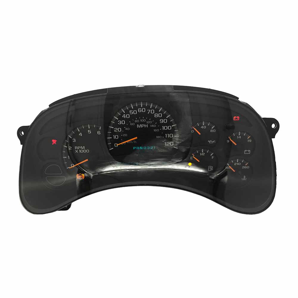 2003-2006 CHEVY SILVERADO USED INSTRUMENT CLUSTER PART #15190826 6J B29 260 front2003 2006 CHEVY SILVERADO Instrument Cluster