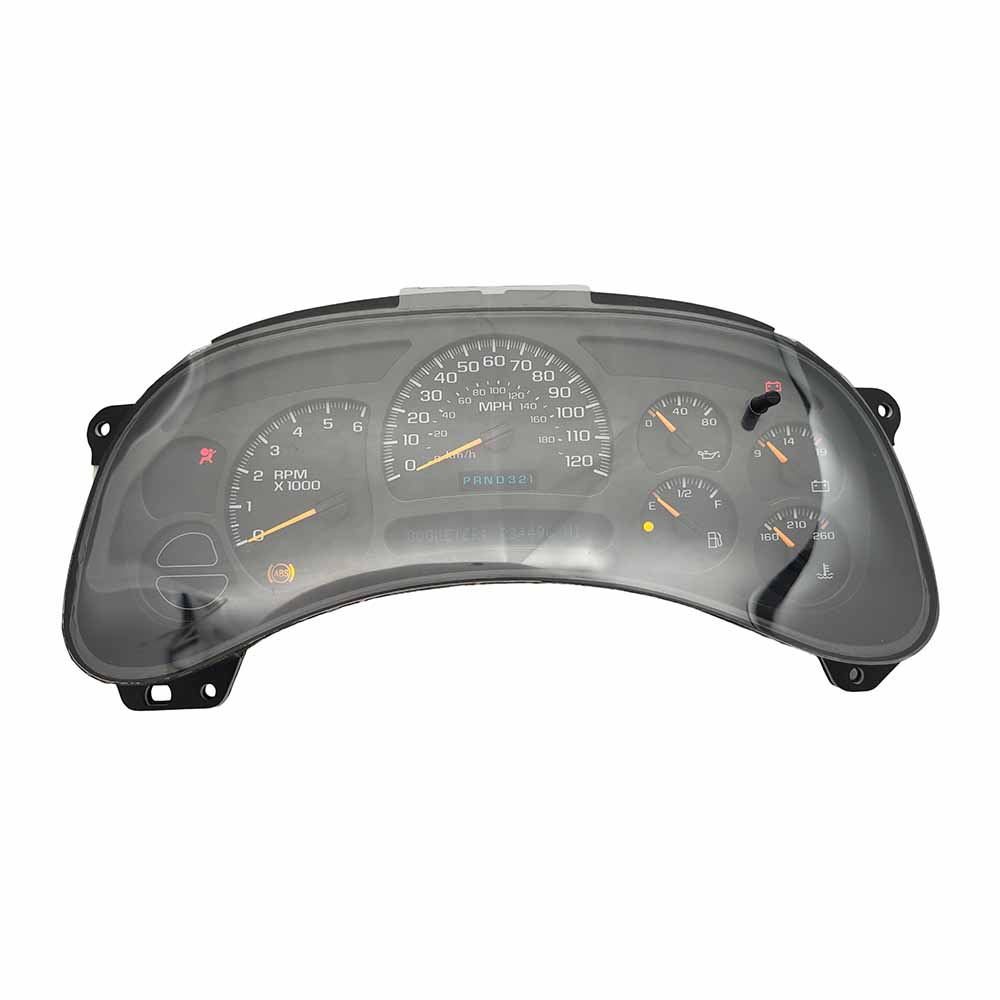 2003-2006 CHEVY SILVERADO USED INSTRUMENT CLUSTER PART #15114649 6J B30 268 front2003 2006 CHEVY SILVERADO Instrument Cluster