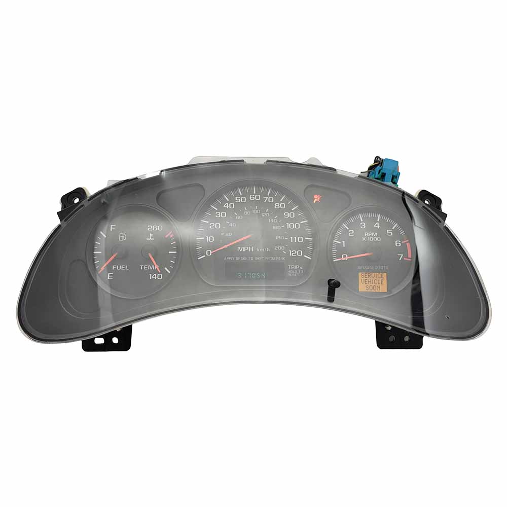 2000-2005 CHEVY IMPALA USED INSTRUMENT CLUSTER PART #10306207 6J B32 291 front2000 2005 CHEVY IMPALA Instrument Cluster
