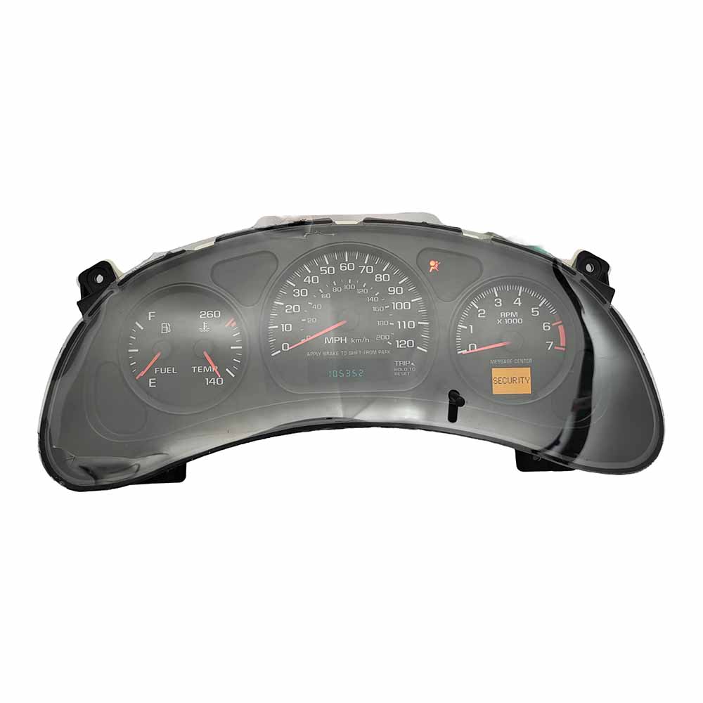 2000-2005 CHEVY IMPALA USED INSTRUMENT CLUSTER PART #10306207 6J B32 295 front2000 2005 CHEVY IMPALA Instrument Cluster