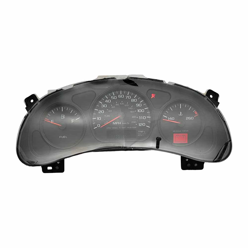 2000-2005 CHEVY IMPALA USED INSTRUMENT CLUSTER PART #10306205 6J B32 297 front2000 2005 CHEVY IMPALA Instrument Cluster