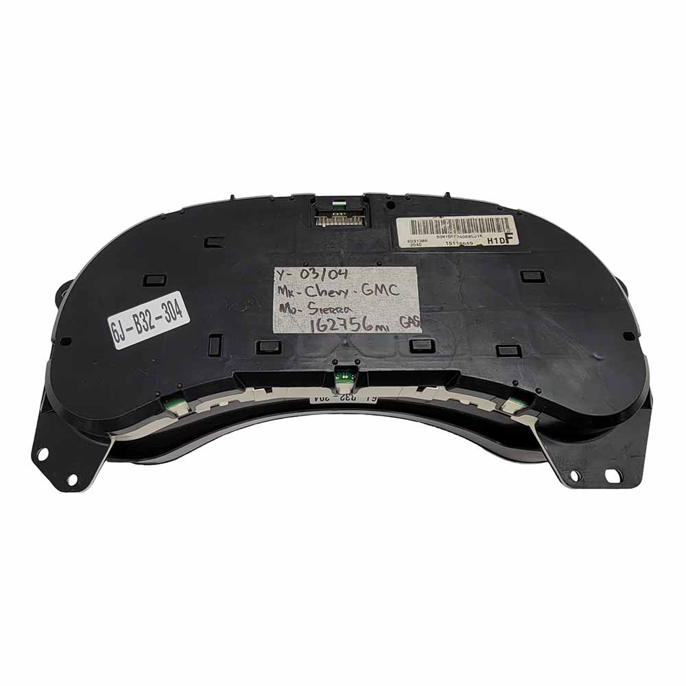 2003-2004 CHEVY SIERRA USED INSTRUMENT CLUSTER PART #15114649