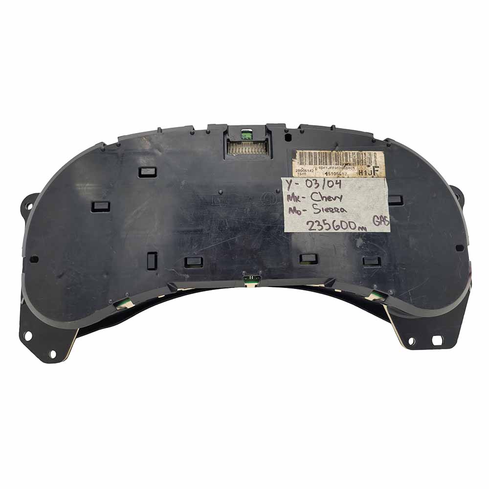 2003-2004 CHEVY SIERRA USED INSTRUMENT CLUSTER PART #15105687
