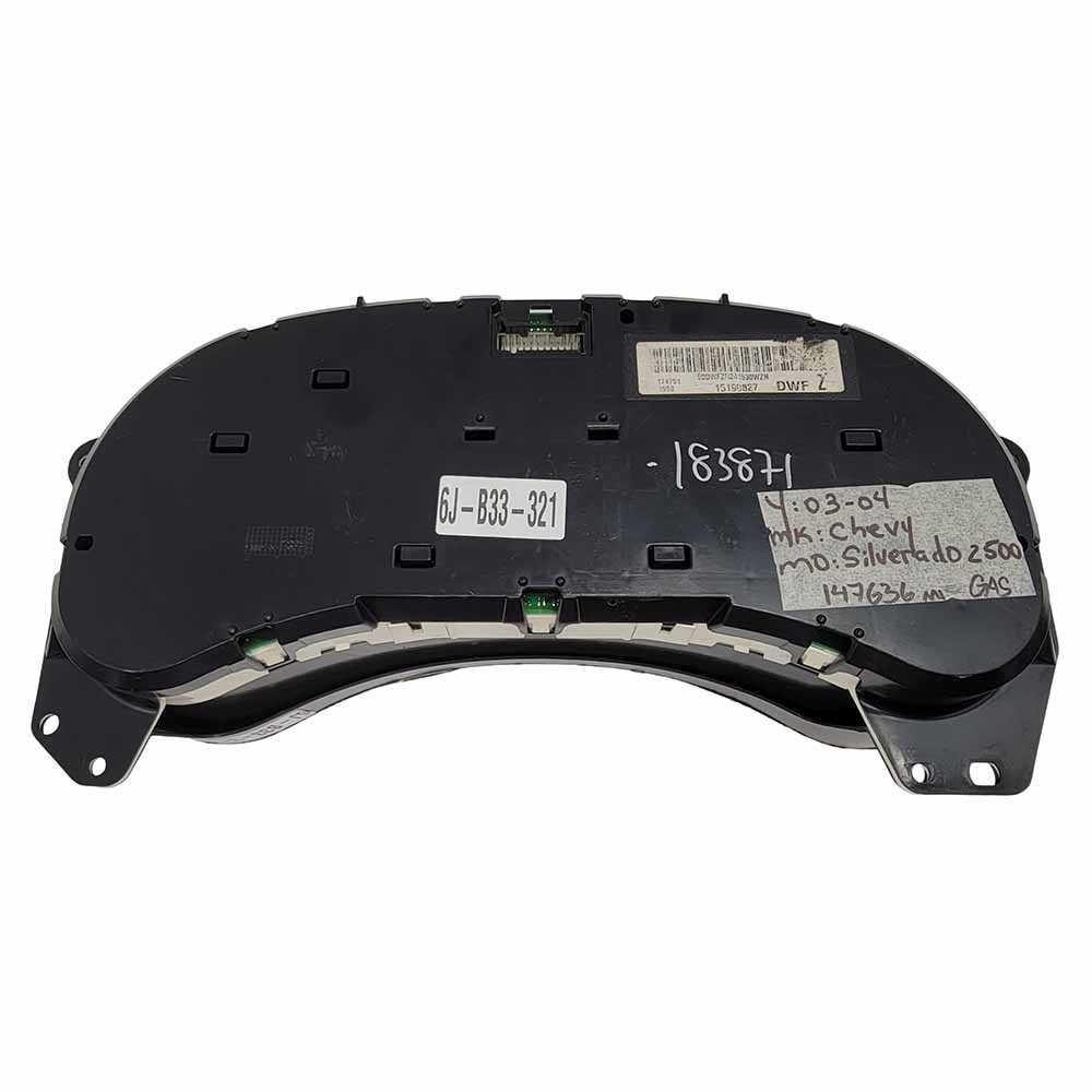 2003-2004 CHEVY SILVERADO USED INSTRUMENT CLUSTER PART #15190827