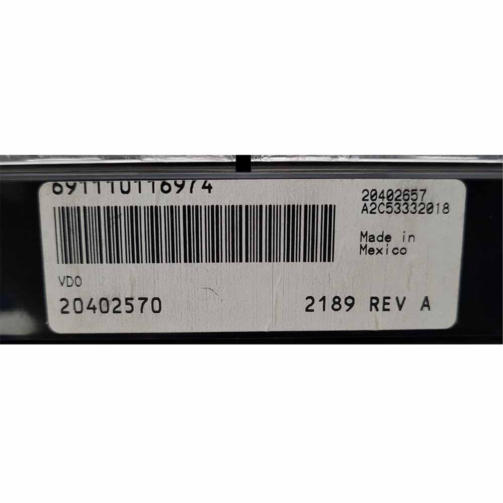 2007 MACK  USED INSTRUMENT CLUSTER PART #20402570