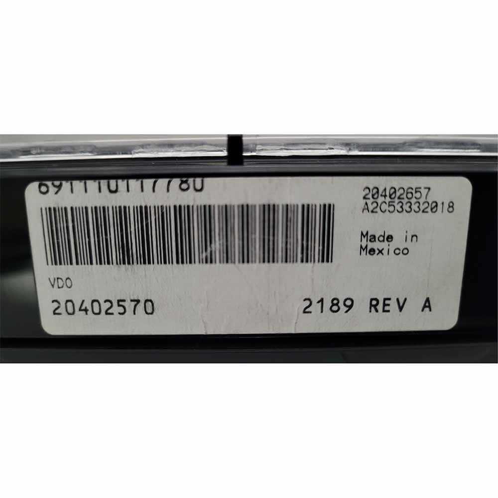 MACK  USED INSTRUMENT CLUSTER PART #20402570