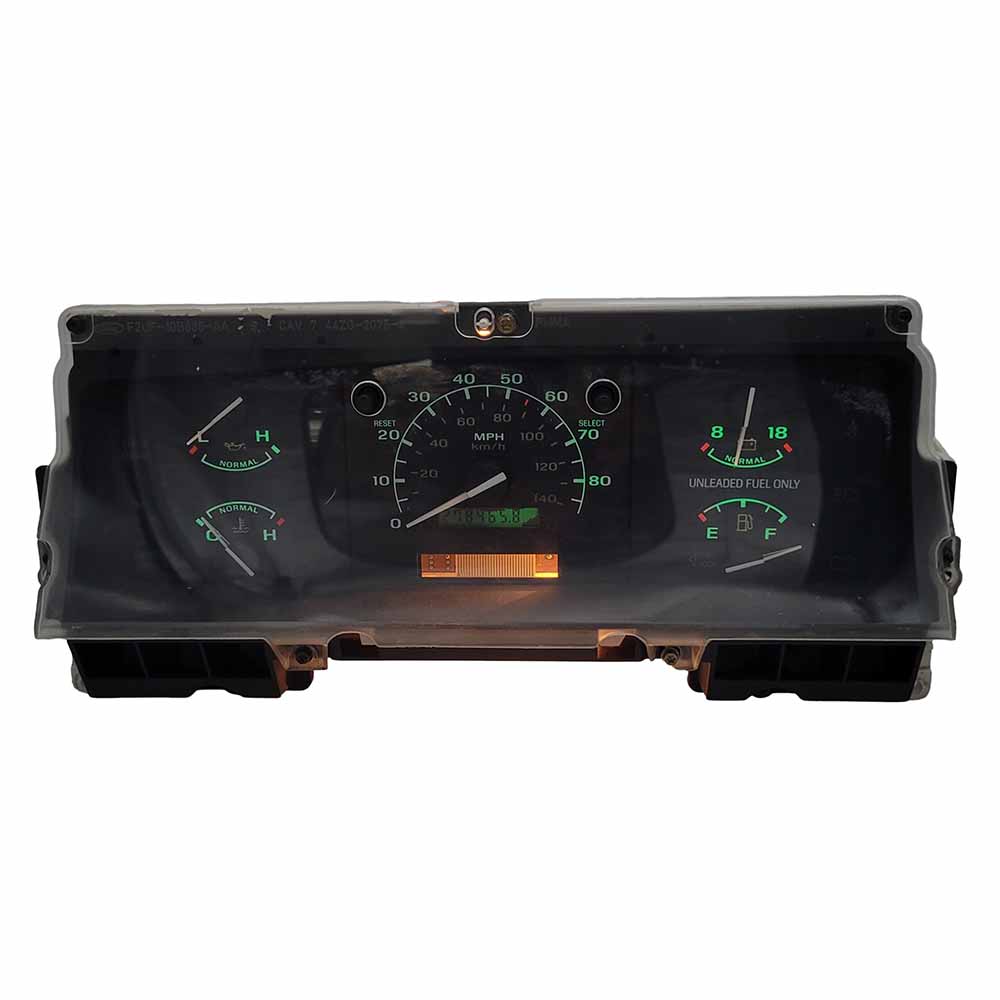 1994-1995 FORD F150 USED INSTRUMENT CLUSTER PART #F4TF-10849-BC 6J B36 369 front1994 1995 Ford F150 Instrument Cluster