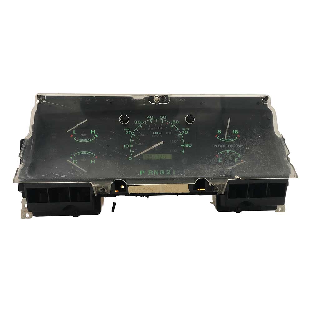 1991-1993 FORD BRONCO USED INSTRUMENT CLUSTER PART #F2UF10848AA 6J B37 386 front1991 1993 Ford Bronco Instrument Cluster