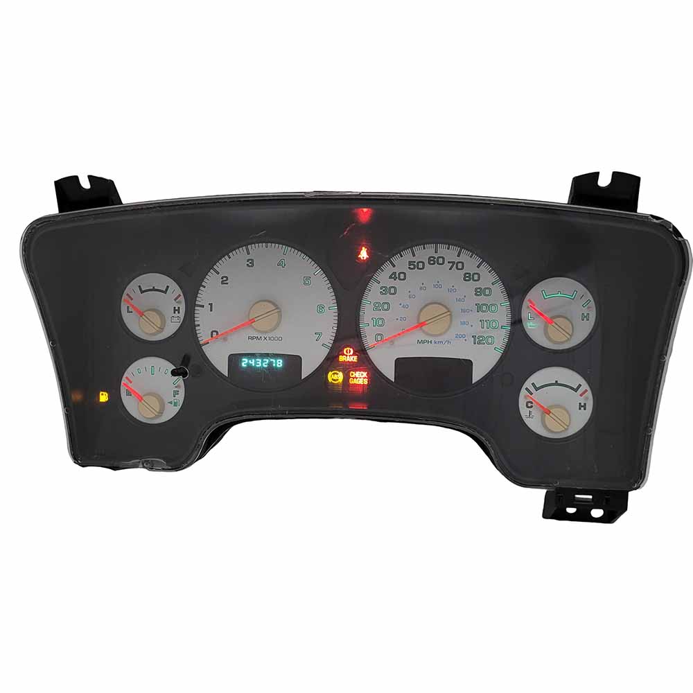 2004-2006 DODGE RAM 1500 USED INSTRUMENT CLUSTER PART #P56051103AE 6J B40 427 front2004 2006 Dodge RAM 1500 Instrument Cluster