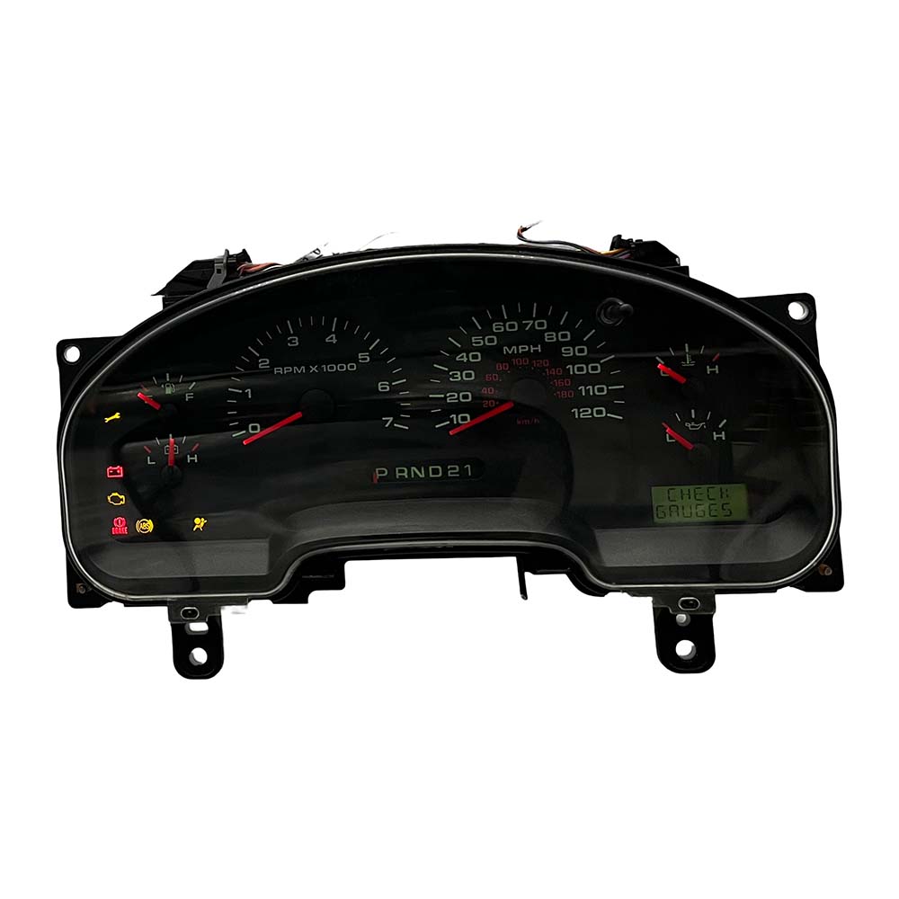 2006 FORD F150 USED INSTRUMENT CLUSTER PART #6L3410849AE 6J B42 465 front2006 Ford F150 Instrument Cluster