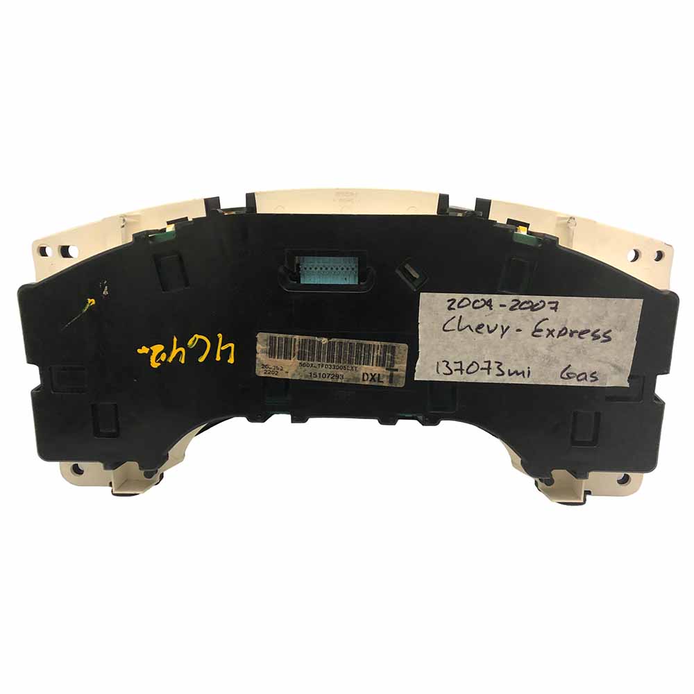 2004-2007 CHEVY EXPRESS USED INSTRUMENT CLUSTER PART #15107293