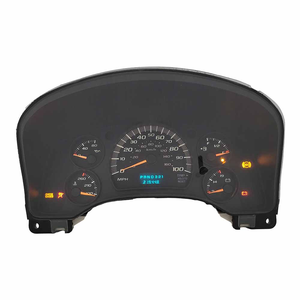 2004-2007 CHEVY EXPRESS USED INSTRUMENT CLUSTER PART # 6J B44 510 front2004 2007 Chevy Express Instrument Cluster