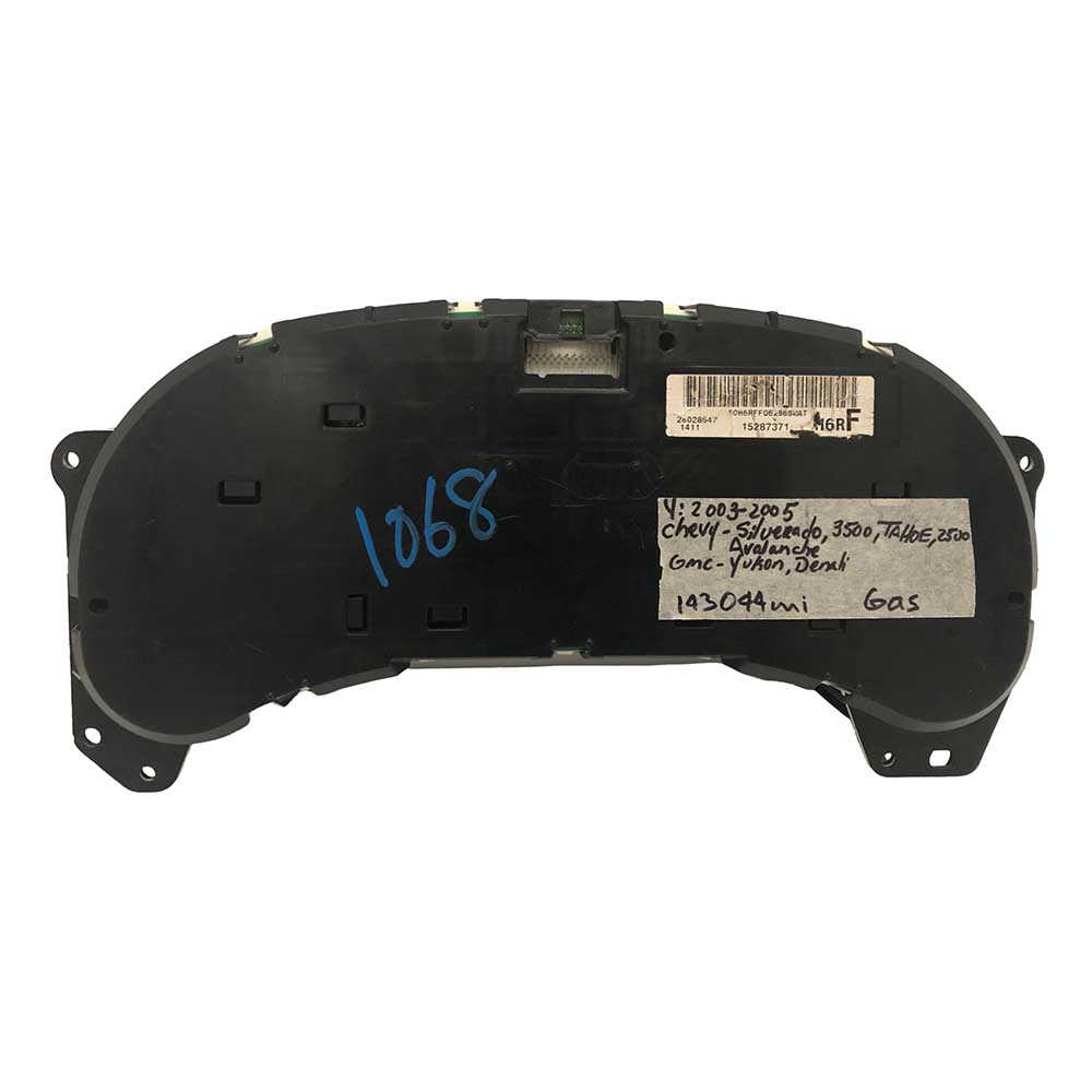 2003-2005 CHEVY SILVERADO USED INSTRUMENT CLUSTER PART #15287371