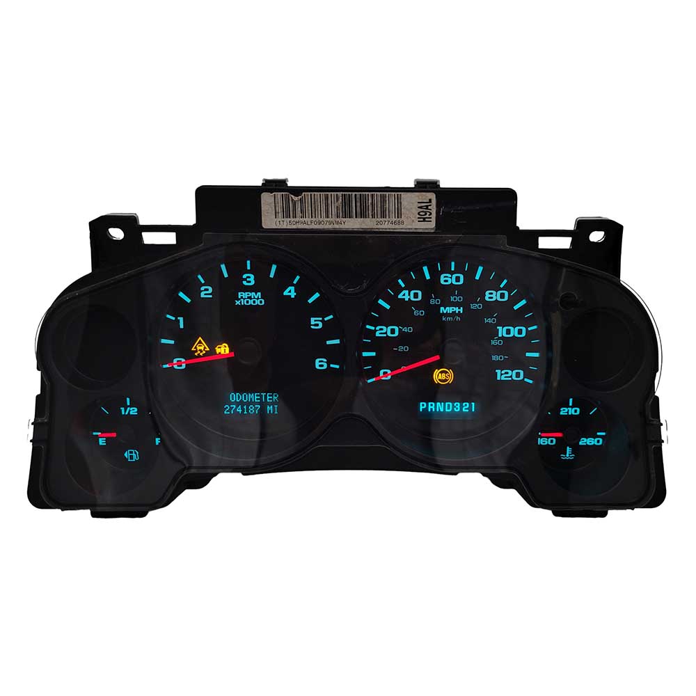 2007-2014 CHEVY SILVERADO USED INSTRUMENT CLUSTER PART #28170256 6J B45 518 front2007 2014 Chevy Silverado Instrument Cluster