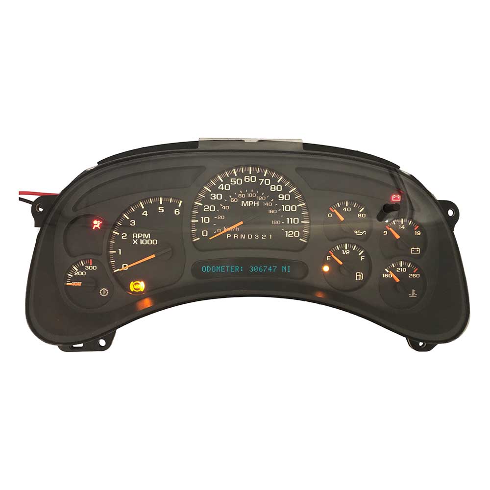 2005-2006 GMC YUKON USED INSTRUMENT CLUSTER PART #15105688 6J B45 519 front2005 2006 GMC Yukon Instrument Cluster