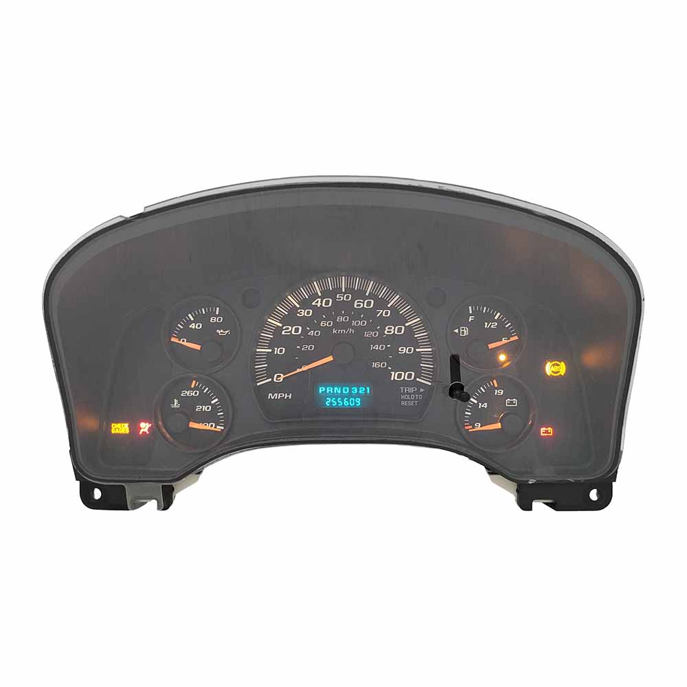 2004-2007 CHEVY EXPRESS USED INSTRUMENT CLUSTER PART #15107293 6J B45 524 front2004 2007 Chevy Express Instrument Cluster