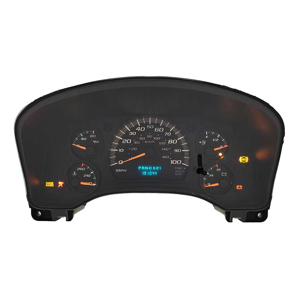 2004-2007 CHEVY EXPRESS USED INSTRUMENT CLUSTER PART #10378184 6J B45 526 front2004 2007 Chevy Express Instrument Cluster