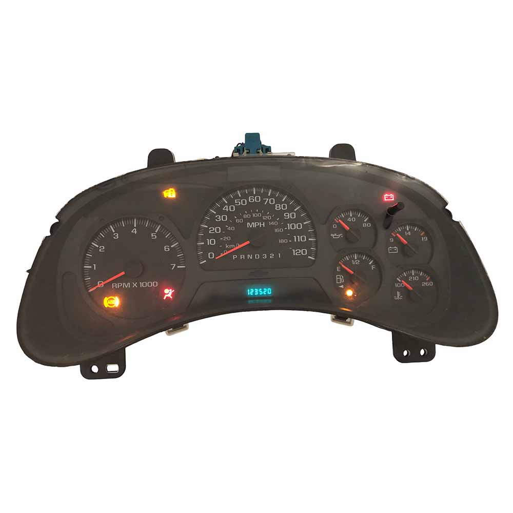 2006-2009 CHEVY TRAILBLAZER USED INSTRUMENT CLUSTER PART #15945375 6J B46 530 front2006 2009 Chevy Silverado Instrument Cluster