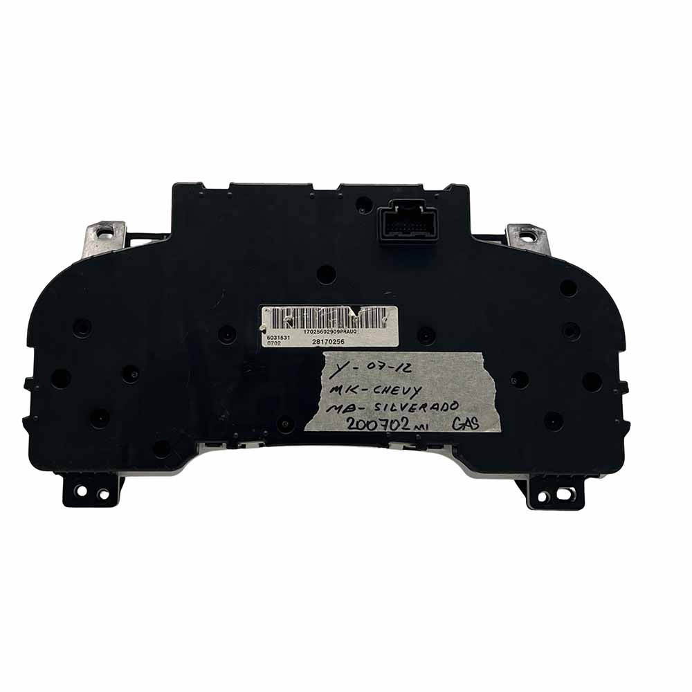 2007-2012 CHEVY SILVERADO USED INSTRUMENT CLUSTER PART #28170256