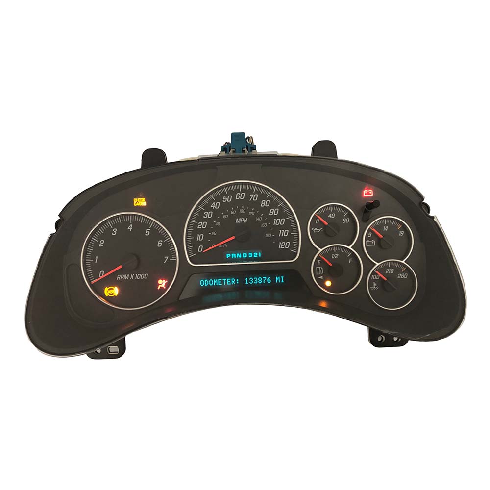 2003-2006 GMC ENVOY USED INSTRUMENT CLUSTER PART #15195444 6J B46 539 front2003 2006 GMC Envoy Instrument Cluster