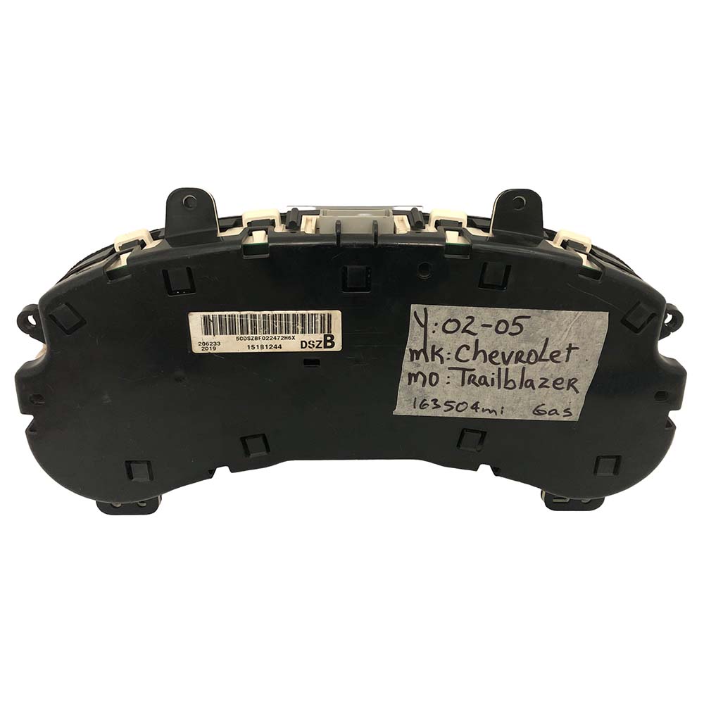2002-2005 CHEVY TRAILBLAZER USED INSTRUMENT CLUSTER PART #15181244