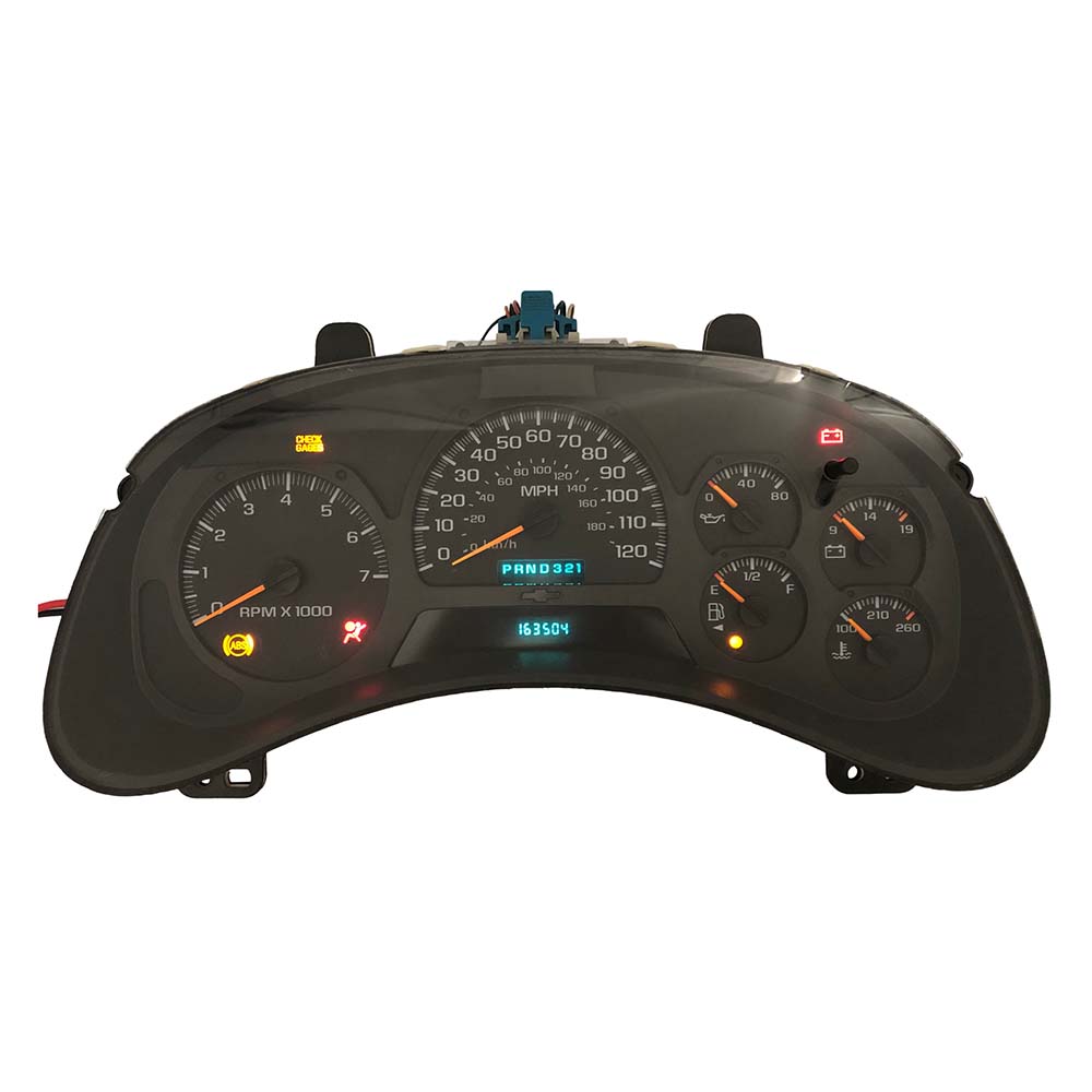 2002-2005 CHEVY TRAILBLAZER USED INSTRUMENT CLUSTER PART #15181244 6J B46 542 front2002 2005 Chevy Traiblazer Instrument Cluster