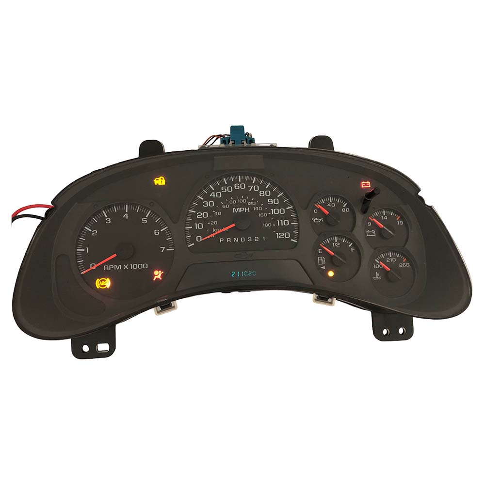 2006-2009 CHEVY TRAILBLAZER USED INSTRUMENT CLUSTER PART #15140618 6J B47 548 front2006 2009 Chevy Traiblazer Instrument Cluster