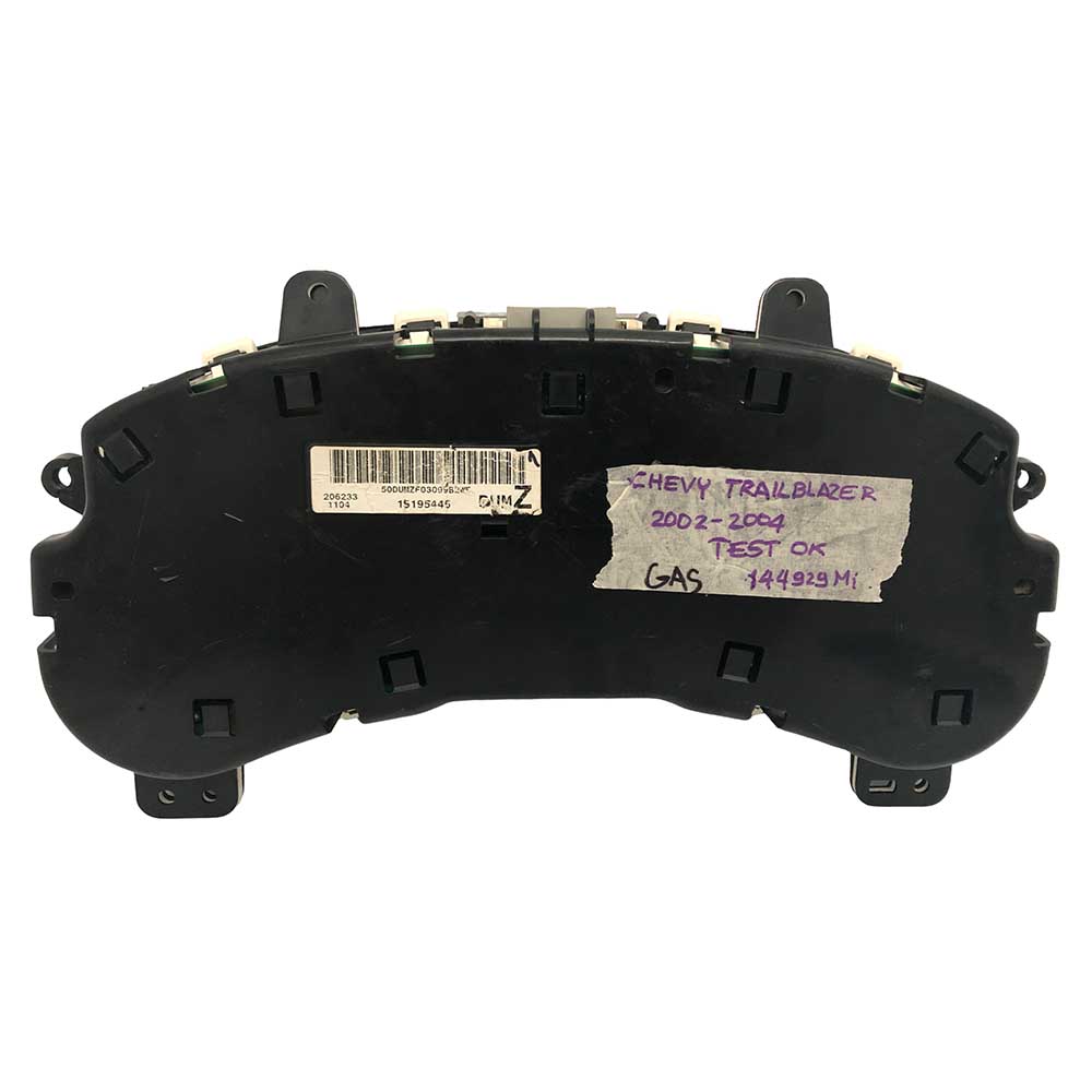 2002-2004 CHEVY TRAILBLAZER USED INSTRUMENT CLUSTER PART #15195445