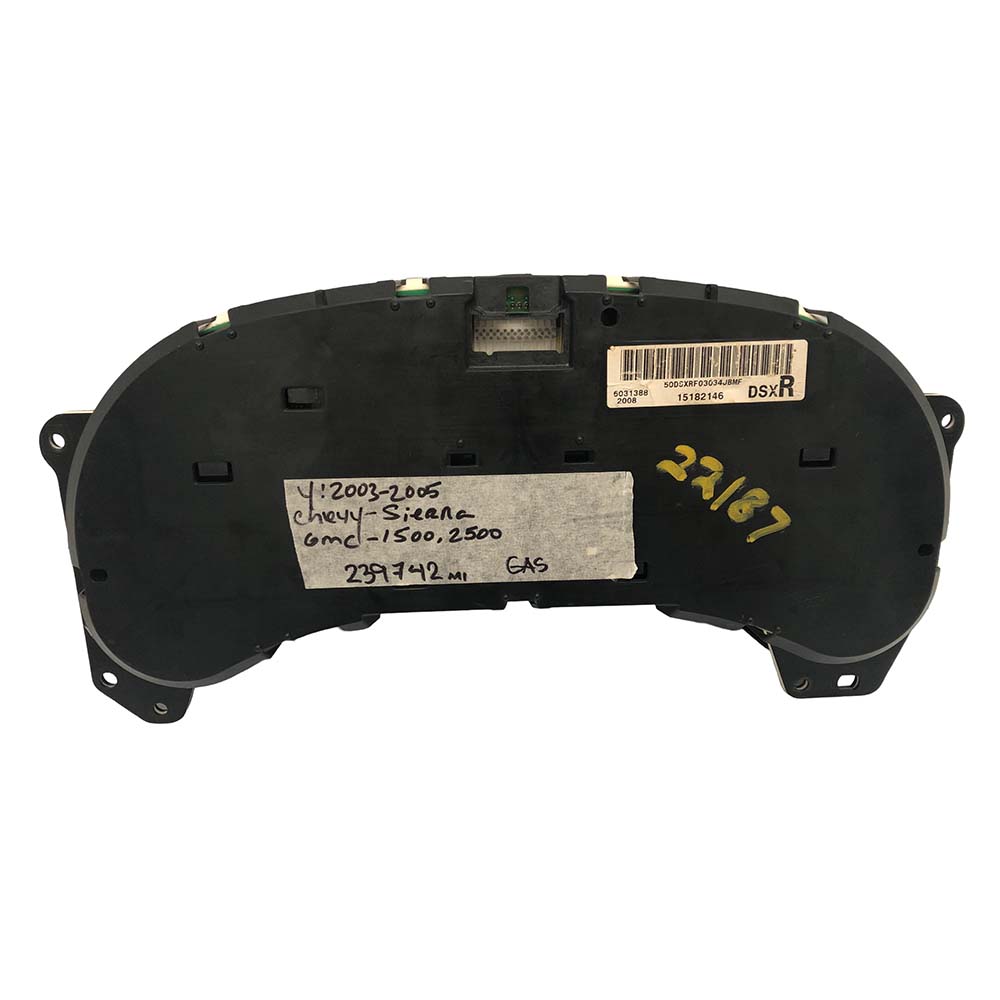 2003-2005 CHEVY SIERRA USED INSTRUMENT CLUSTER PART #15182146