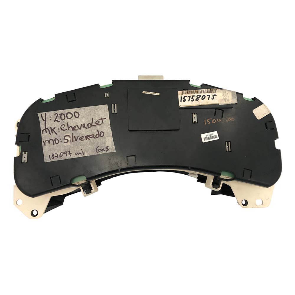 1999-2002 CHEVY SILVERADO USED INSTRUMENT CLUSTER PART #15758075