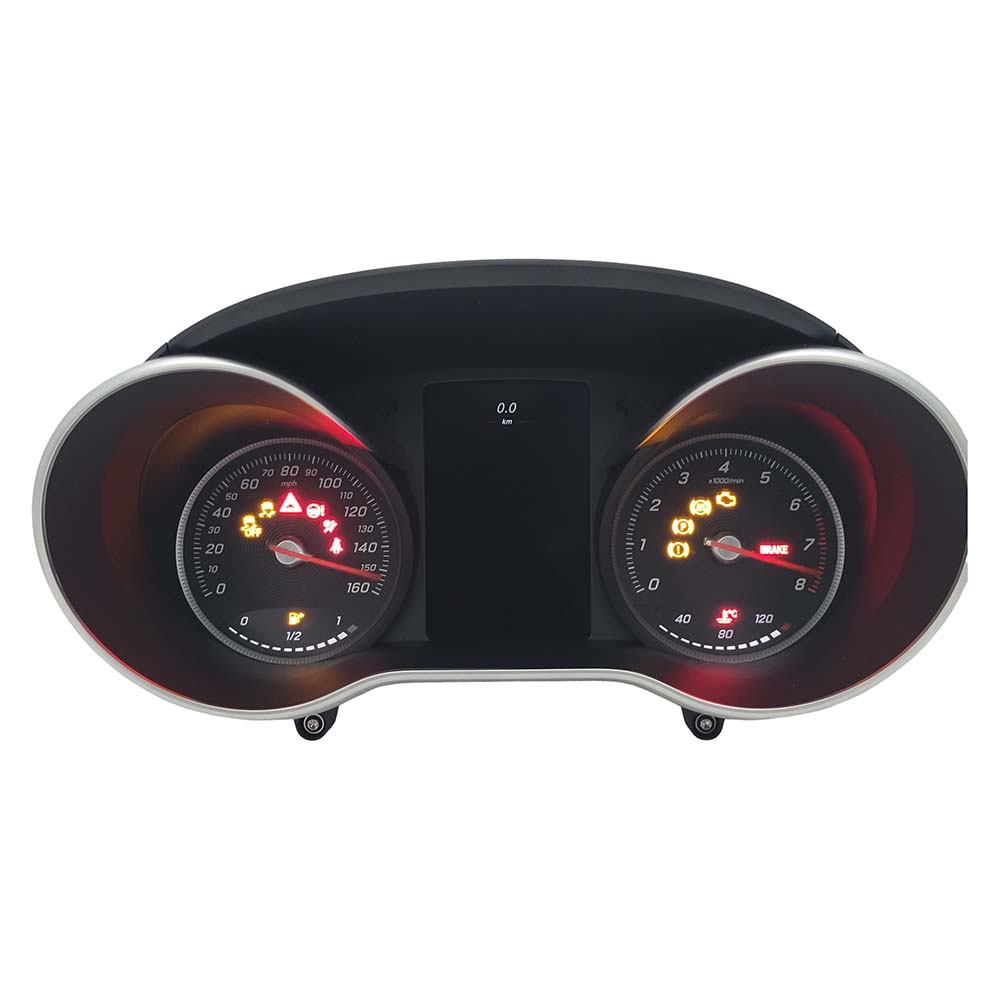 2008 MERCEDES BENZ CW205 USED INSTRUMENT CLUSTER PART #A2059003116 6J B49 576 front2008 Mercedez Benz CW205 Instrument Cluster