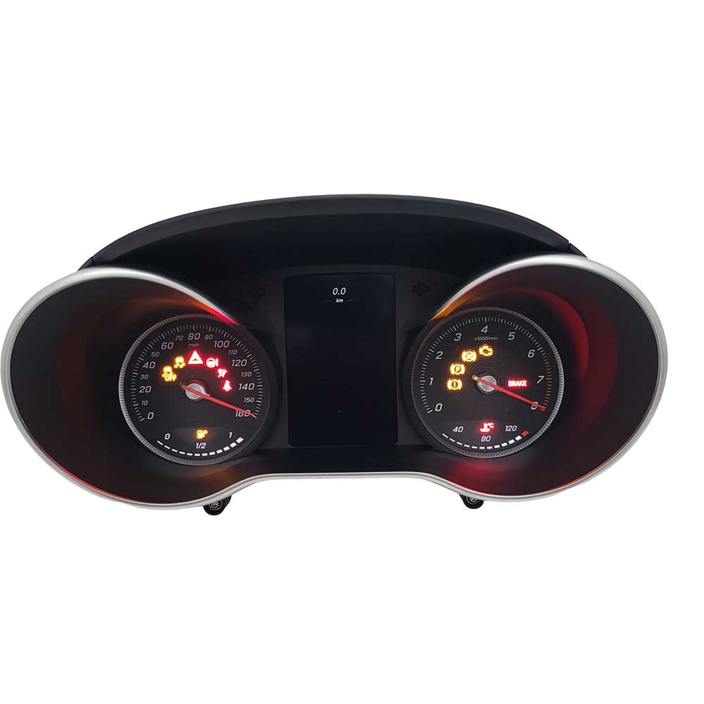 2008 MERCEDES BENZ CW205 USED INSTRUMENT CLUSTER PART #A2059003116 6J B49 579 front2008 Mercedez Benz CW205 Instrument Cluster