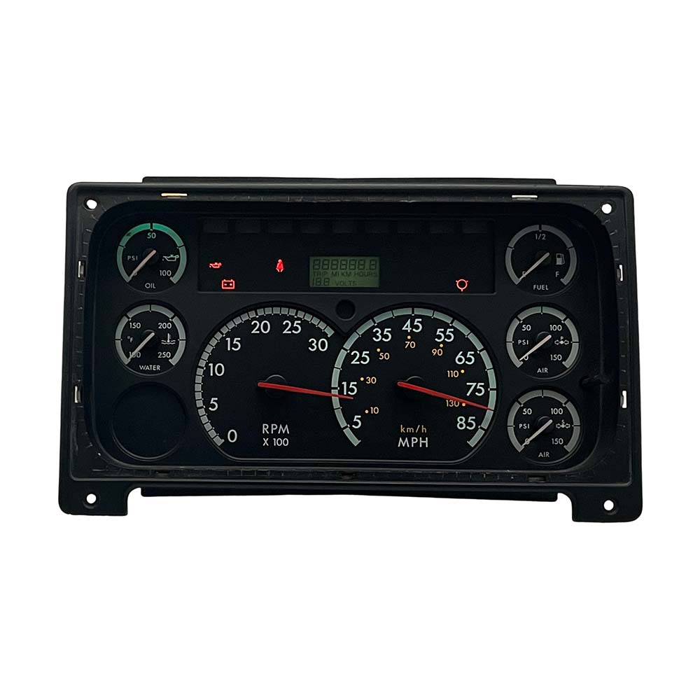 2010-2014 FREIGHTLINER CASCADIA USED INSTRUMENT CLUSTER PART # 6J B50 589 front2010 2014 Freightliner Cascadia Instrument Cluster