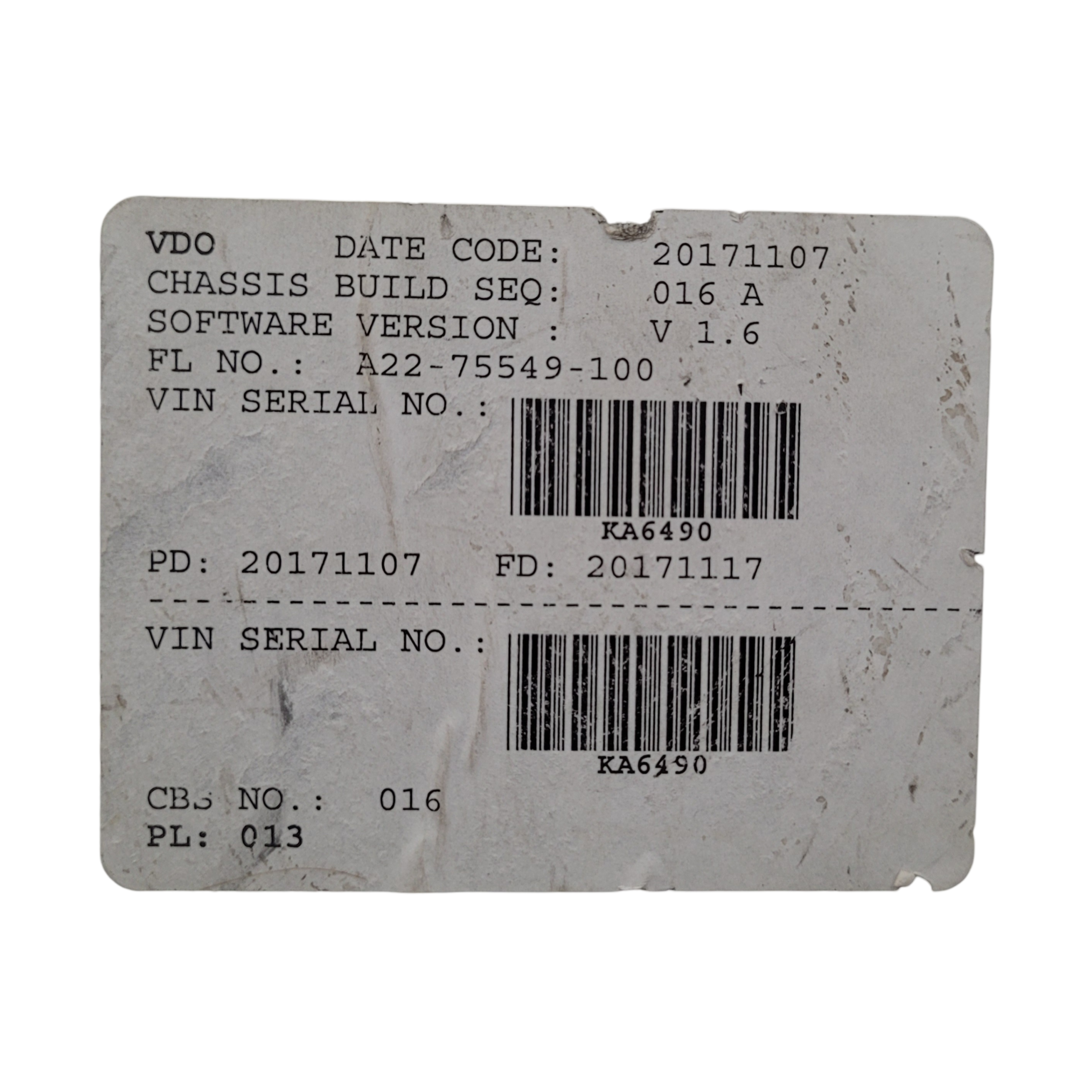 2017-2021 FREIGHTLINER CASCADIA USED INSTRUMENT CLUSTER PART #A22-75549-100