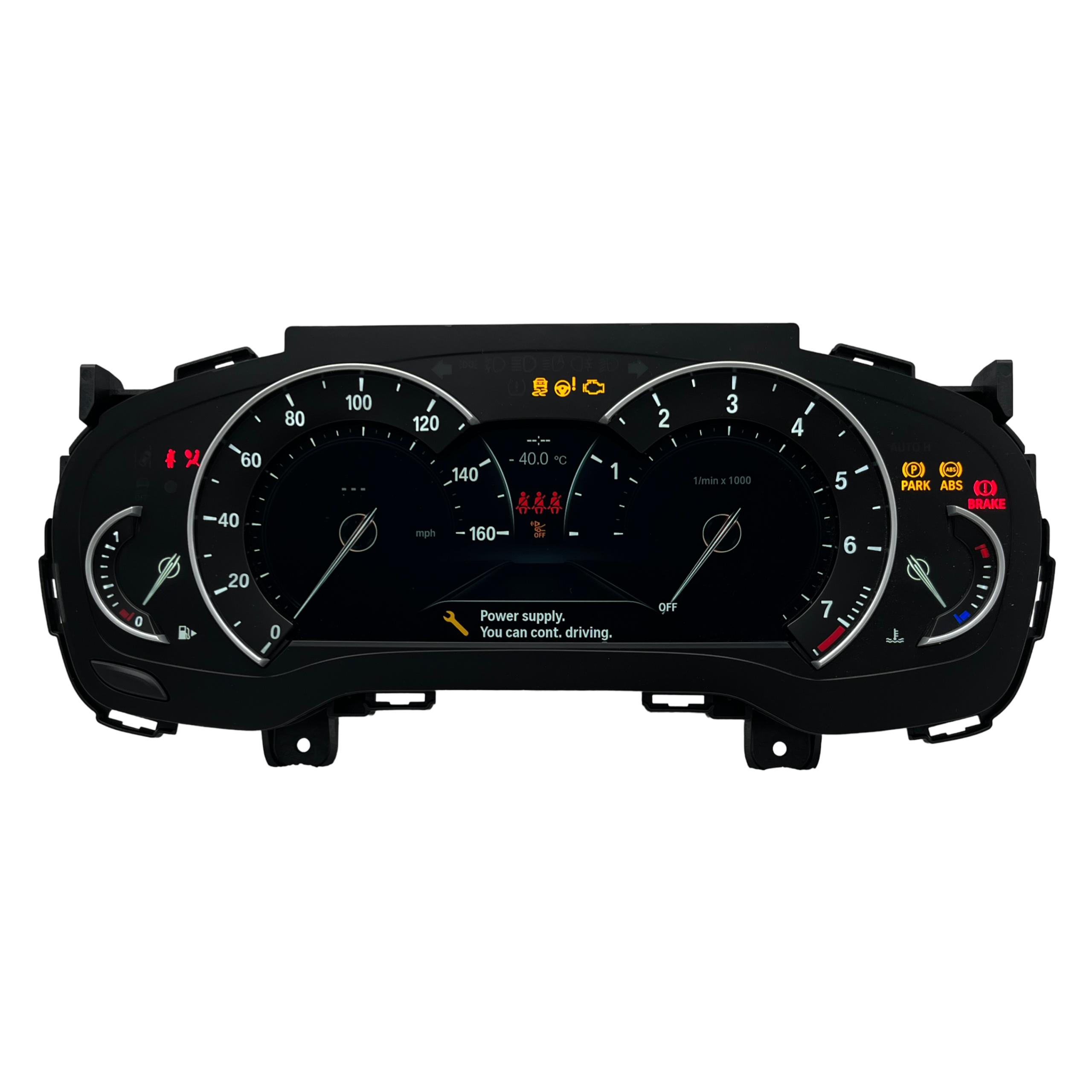 2016-2020 BMW 5 SERIES USED INSTRUMENT CLUSTER PART #9392558 6J B84 1156 front2016 2020 BMW 5 Series Instrument Cluster scaled